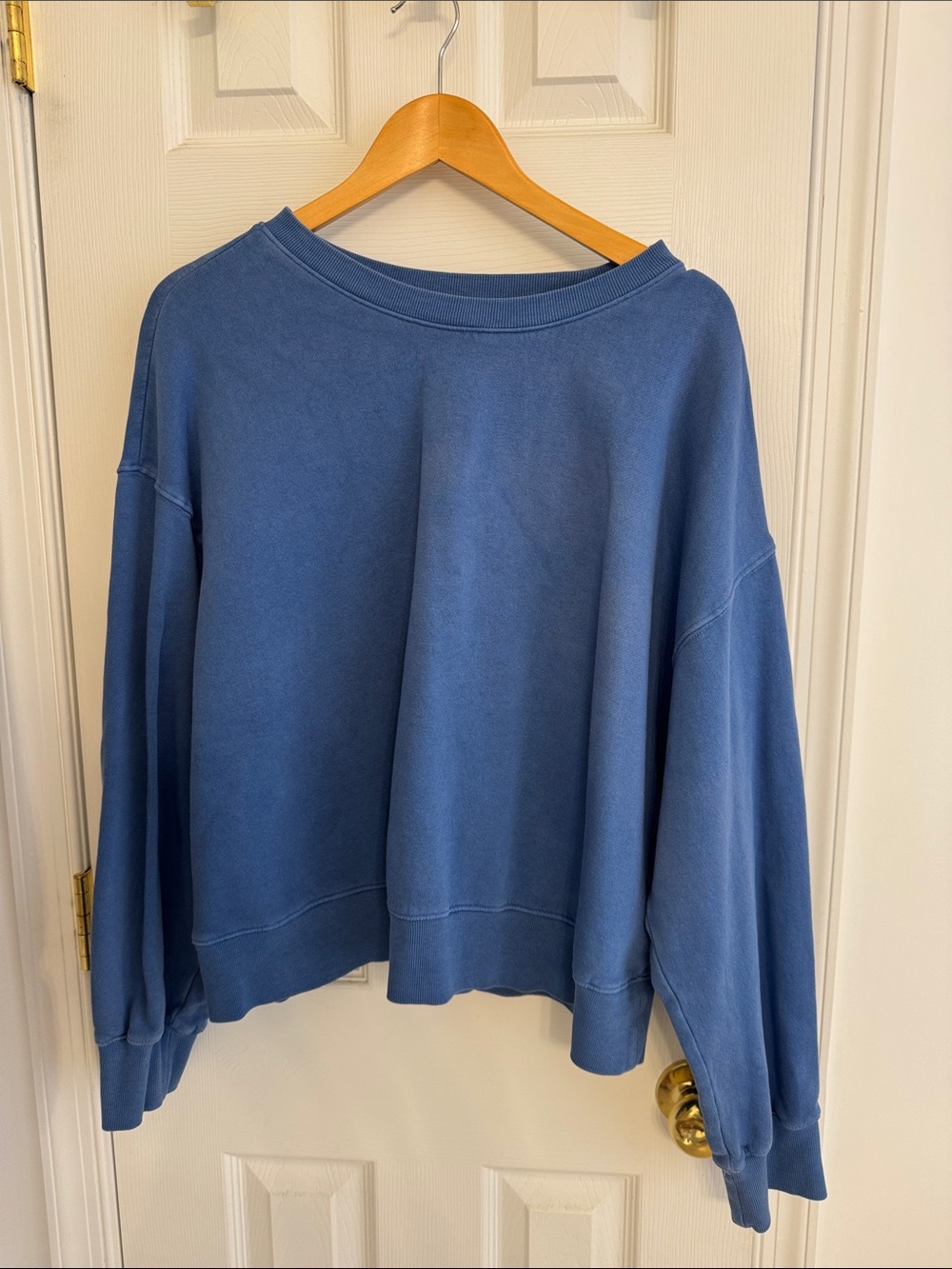 Old Navy Women's Dusty Blue Relaxed-Fit Crewneck Sweatshirt